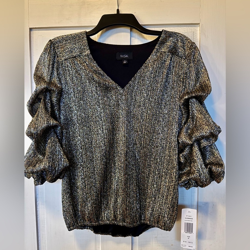 MSK Women's Shimmering Gold Blouse